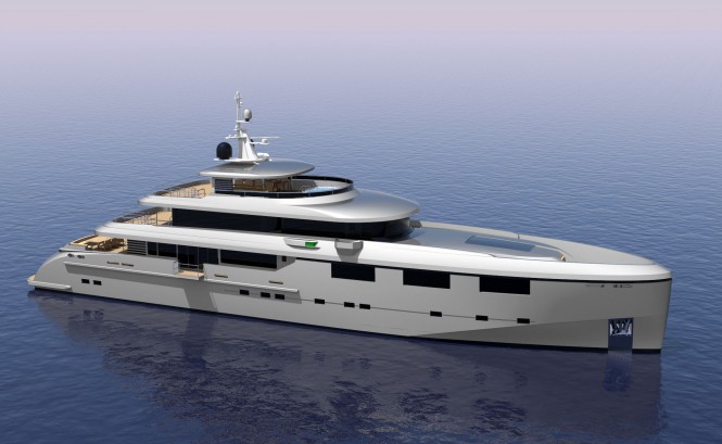 Luxury yacht Heysea 50M from above