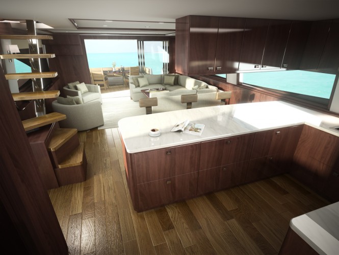 Luxury yacht Viking 75 - Galley