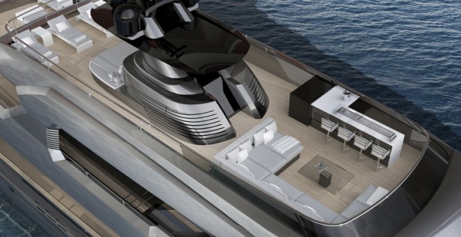 Motor yacht Poseidon concept - Top View
