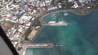 Papeete Port downtown docks
