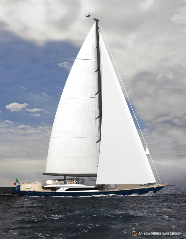Perini Navi super yacht Perseus 3 under sail