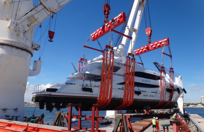 Peters & May loading a luxury motor yacht