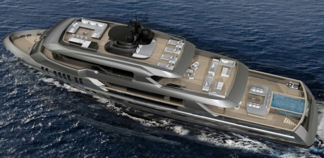 Poseidon yacht concept from above