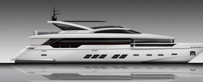 Rendering of 30M DREAMLINE superyacht to be launched this summer