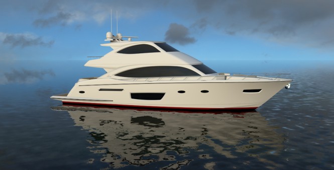 Rendering of luxury motor yacht Viking 75 by Viking Yachts