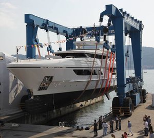 Photos from technical launch of 46m displacement motor yacht Hull 10216 by Baglietto and Francesco Paszkowski