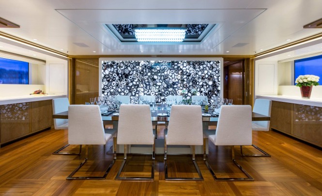 Superyacht Galaxy - Dining - Photo by Jeff Brown
