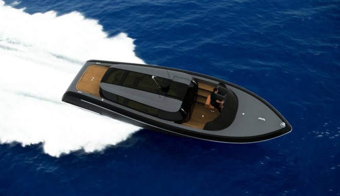 10.5m Cockwells yacht tender from above