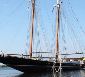 Launch of 43m sailing yacht COLUMBIA at Eastern Shipbuilding