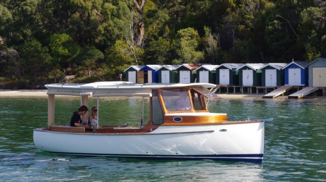 7m electric Noosa Launch yacht tender designed by Imaginocean Yacht Design