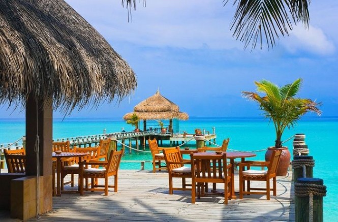 A restaurant in paradise