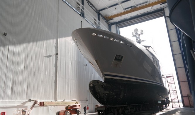 Arrival of super yacht SKAT at Strametco