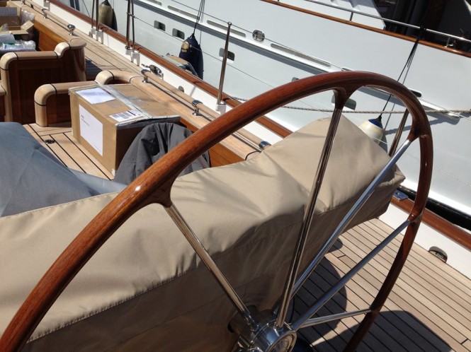 Custom Edson wheels for 46m Royal Huisman super yacht Elfje