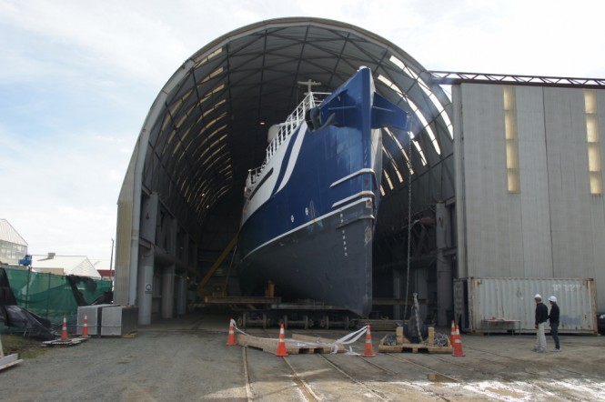 Damen shadow support yacht Umbra at Oceania Marine's North Shipyard