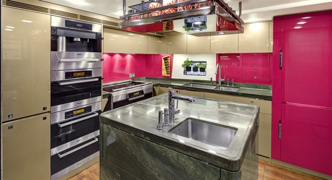 Escapade superyacht - Galley - Photo by Chris Lewis