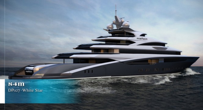 Luxury motor yacht White Star concept - aft view Luxury motor yacht White Star concept - aft view