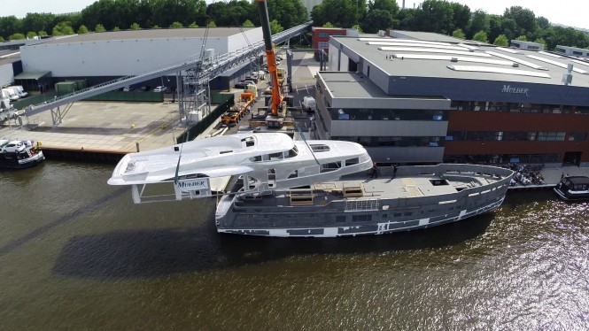 Mulder 34m motor yacht BN100 from above
