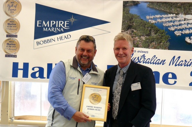 1.	Darren Vaux, Director EMBH  receiving the Hall of Fame Certificate from Colin Bransgrove, MIA
