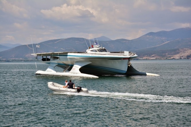 PlanetSolar in Napflio - a lovely Greece yacht charter destination - Image credito to PlanetSolar
