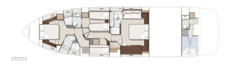 Sunseeker Manhattan 65 Yacht Lower Deck Layout