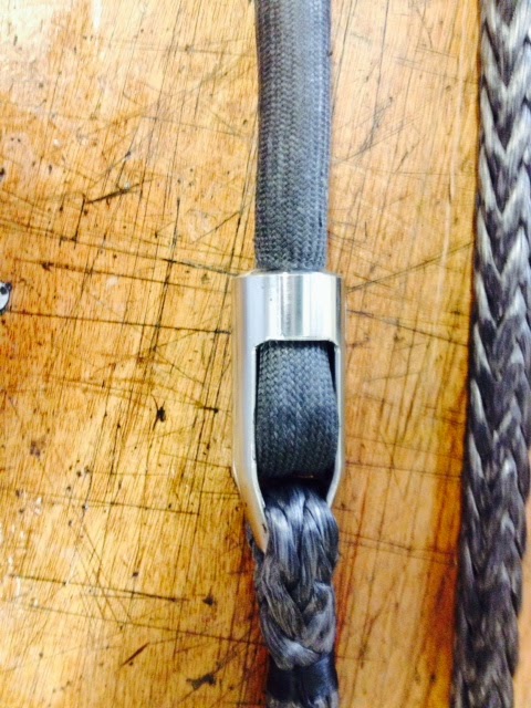 The lock-strops for the blade and stay-sail halyards
