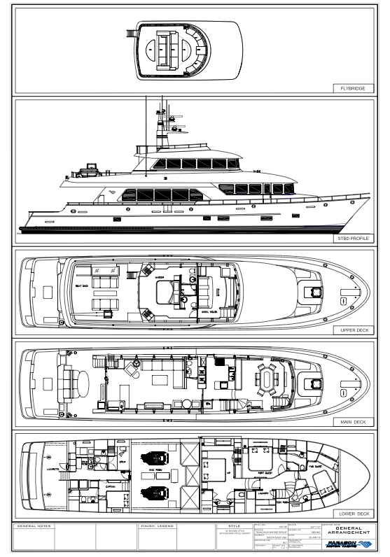 100ft superyacht SkyMaster - General arrangement