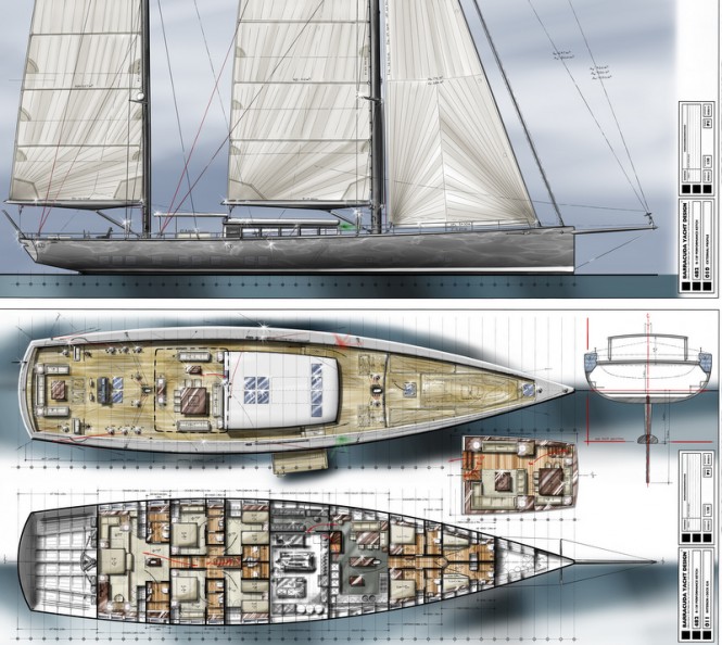 42m Barracuda sailing yacht design for Pendennis