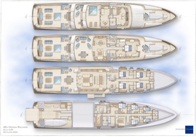 45m Rhoades Young Yacht Concept - General Arrangement 45m Rhoades Young Yacht Concept - General Arrangement