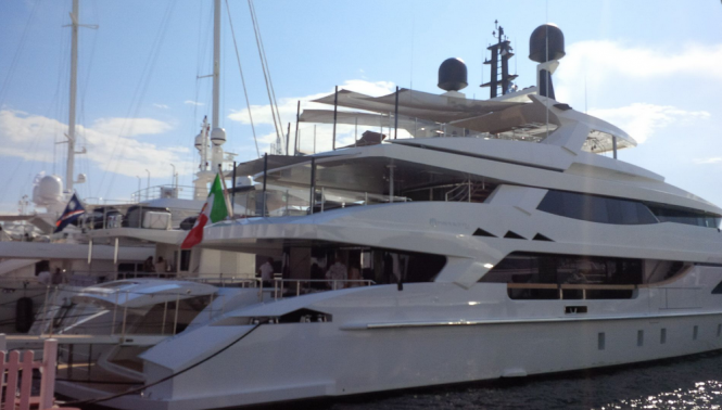 Baglietto 46M Displacement superyacht at Cannes Yachting Festival - Image credit to Baglietto