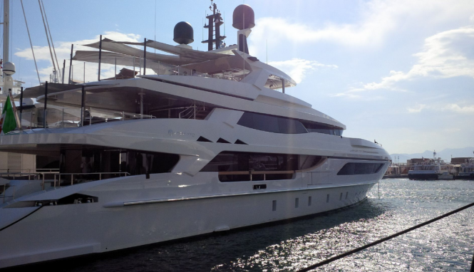 Baglietto 46M Displacement yacht at Cannes Yachting Festival - Image credit to Baglietto