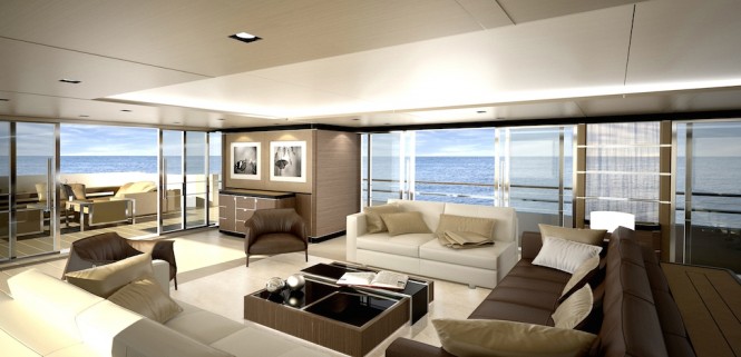 CRN Supery Yacht Conero - Main Saloon - CLASSIC