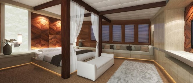 LAMIMA Yacht - Master Stateroom Rendering