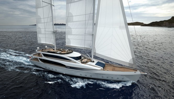 Luxury yacht SM45 Project Amerigo - side view