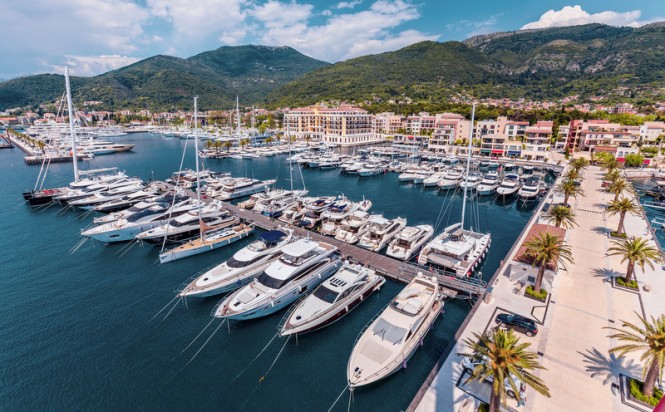 Luxury yachts anchored at Porto Montenegro