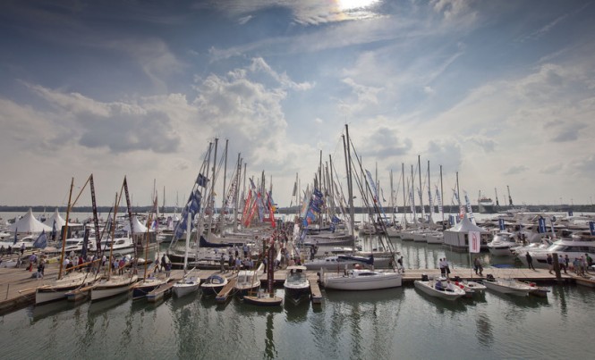 Luxury yachts on display at the 2014 PSP Southampton Boat Show