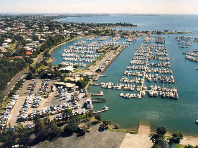 Manly Boat Harbour in Queensland, Australia