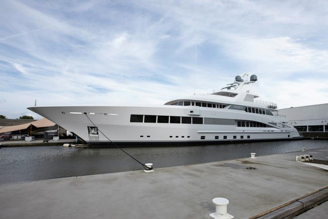 Newly launched mega yacht ROCK.IT by Feadship