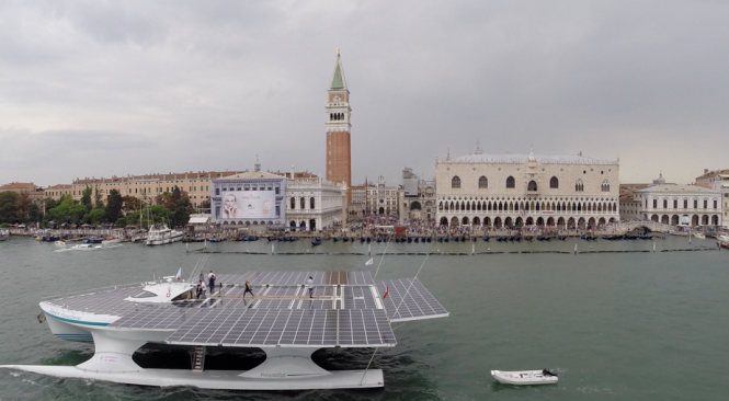 PlanetSolar in the popular Italy yacht holiday location - Venice © PlanetSolar