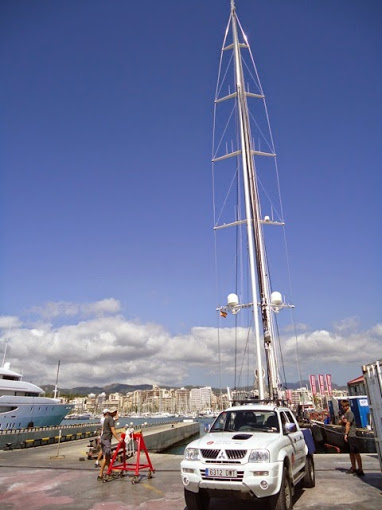RSB Rigging working on the 58m Alloy charter yacht Kokomo