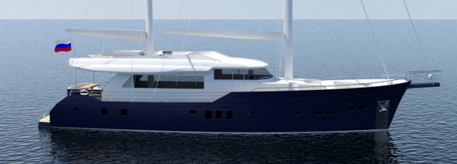 Rendering of the 26m super yacht ELENA by Ava Yachts