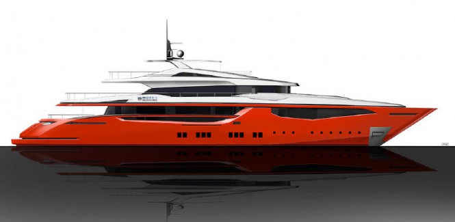 Rendering of the new 50m super yacht Project M50 by Mondo Marine