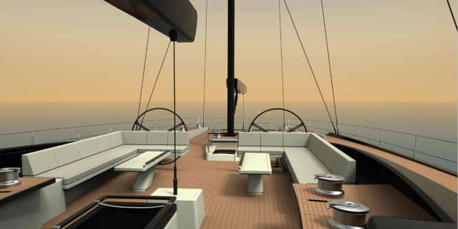 Sailing Yacht SAMURAI - Huisfit - ext rendering by Rhoades Young Design 