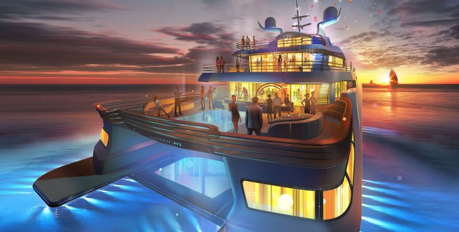 Super yacht Project Chuan - aft view