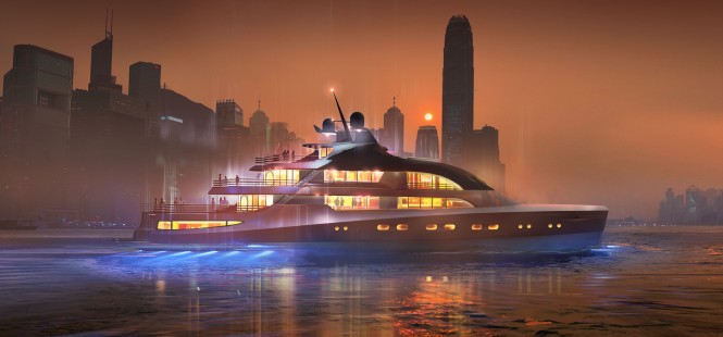 Superyacht Project Chuan by night