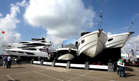 The Sunseeker stand is the largest of the exhibitors at the Southampton Boat Show