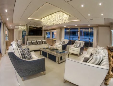 The bespoke interior of the Sunseeker 40 Metre Yacht “THUMPER” is a must-see