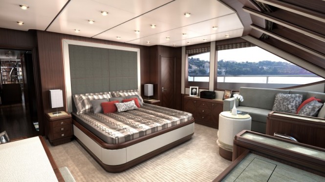 112' OA Tri-Level motor yacht project - Master Cabin