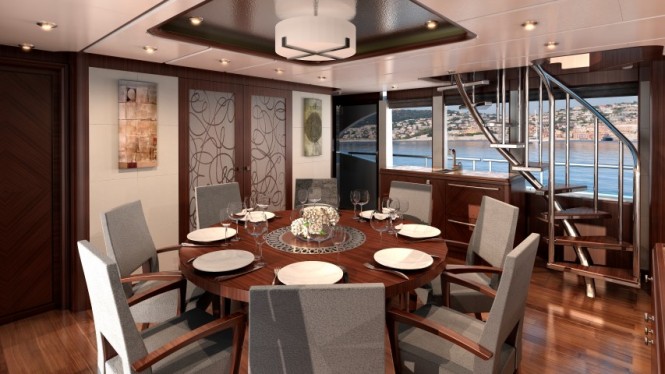 112' Ocean Alexander Tri-Level luxury yacht project - Dining