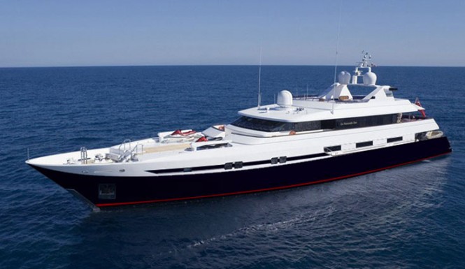 50m luxury yacht Double Trouble after full hull film finish by Wild Group