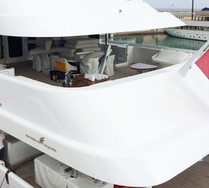 Superstructure colour match transformation for 56m motor yacht TURQUOISE by Wild Group